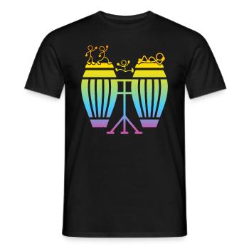 Funny Conga Drummer Stick Figure Conga Player - Männer T-Shirt - Schwarz - Vorne - AI Model Male 178 light (178cm)