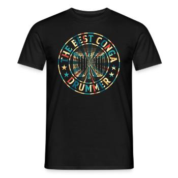 The Best Conga Drummer - Conga Musician Conga Play - Men's T-Shirt - black - Front - AI Model Male 178 light (178cm)