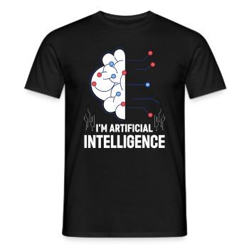 Intelligence artificielle IA - Je suis Artificial Intell - T-shirt homme - noir - Devant - AI Model Male 178 light (178cm)