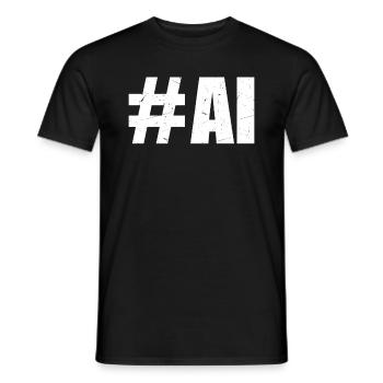 #AI - AI Artificial Intelligence - Men's T-Shirt - black - Front - AI Model Male 178 light (178cm)