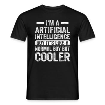 Je suis un garçon d’intelligence artificielle - T-shirt homme - noir - Devant - AI Model Male 178 light (178cm)