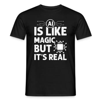 L’IA est comme de la magie mais elle est réelle - AI Artificial Int - T-shirt homme - noir - Devant - AI Model Male 178 light (178cm)