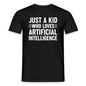 Juste un enfant qui aime l’intelligence artificielle - T-shirt homme - noir - Devant - AI Model Male 178 light (178cm)
