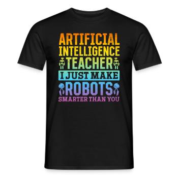 Professeur d’intelligence artificielle Ai - T-shirt homme - noir - Devant - AI Model Male 178 light (178cm)