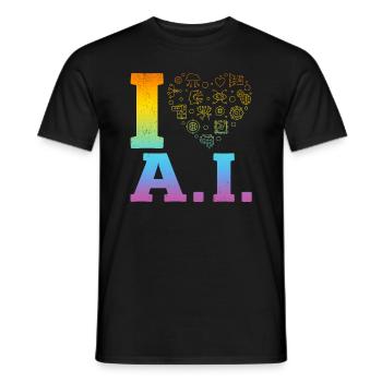 I Love Ai - Artificial Intelligence - Männer T-Shirt - Schwarz - Vorne - AI Model Male 178 light (178cm)