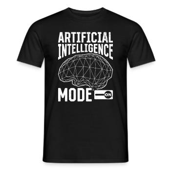 Artificial Intelligence Mode On - Men's T-Shirt - black - Front - AI Model Male 178 light (178cm)