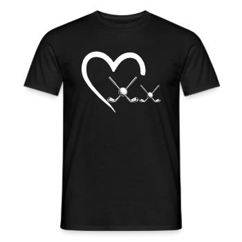 Golfing Heart Golfer Golf Player Golfer Heart - Männer T-Shirt - Schwarz - Vorne - AI Model Male 178 light (178cm)