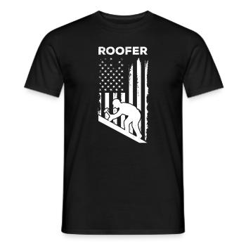 Roofer America Flag Roofing Roof Worker Roofer - Männer T-Shirt - Schwarz - Vorne - AI Model Male 178 light (178cm)