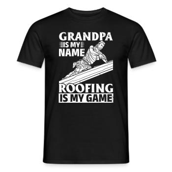Grandpa Is My Name Roofing Is My Game - Grandpa Ro - Men's T-Shirt - black - Front - AI Model Male 178 light (178cm)
