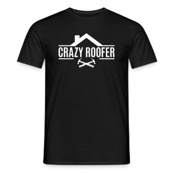 Roofing Contractor Roof Worker - Crazy Roofer - Männer T-Shirt - Schwarz - Vorne - AI Model Male 178 light (178cm)