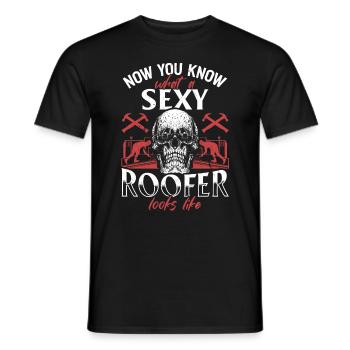 Now You Know What A Sexy Roofer Looks Like - Roof - Männer T-Shirt - Schwarz - Vorne - AI Model Male 178 light (178cm)