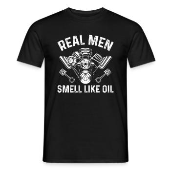 Mécanicien automobile Mécanicien automobile Les vrais hommes sentent l’huile - T-shirt homme - noir - Devant - AI Model Male 178 light (178cm)