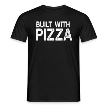 Pizza Lover - Built With Pizza - Funny Pizza - Men's T-Shirt - black - Front - AI Model Male 178 light (178cm)