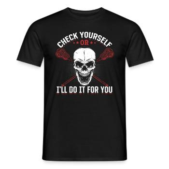 Vérifiez vous-même ou je le ferai pour vous - Funny Lacro - T-shirt homme - noir - Devant - AI Model Male 178 light (178cm)