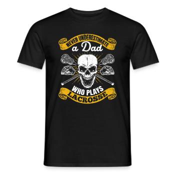 Lacrosse Dad - Never Underestimate A Dad Who Plays - Men's T-Shirt - black - Front - AI Model Male 178 light (178cm)