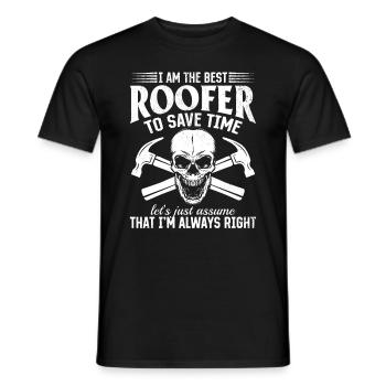 Je suis le meilleur couvreur pour gagner du temps - Funny Roofer - T-shirt homme - noir - Devant - AI Model Male 178 light (178cm)