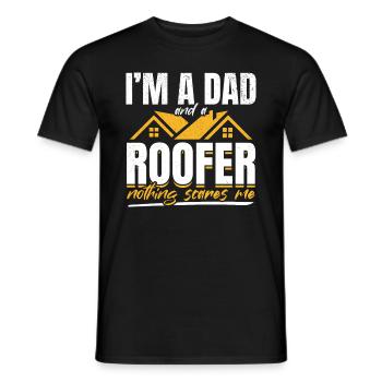 I'm A Dad And A Roofer Nothing Scares Me - Roofer - Men's T-Shirt - black - Front - AI Model Male 178 light (178cm)