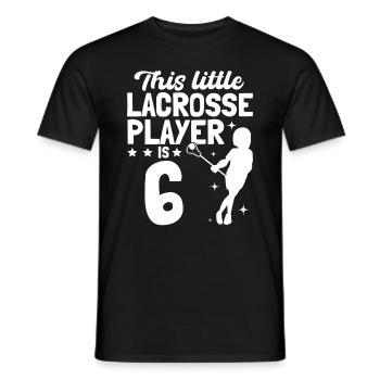 This Little Lacrosse Player Is 6 Years Old Birthda - Men's T-Shirt - black - Front - AI Model Male 178 light (178cm)