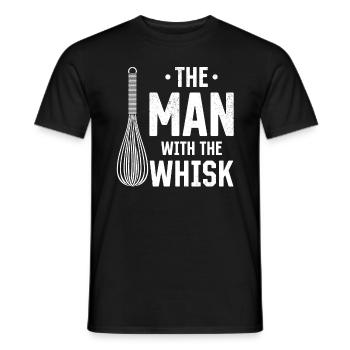 The Man With The Wisk Culinary Man Restaurant & Ki - Männer T-Shirt - Schwarz - Vorne - AI Model Male 178 light (178cm)