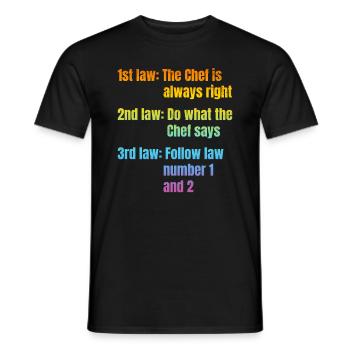 1ère loi: Le chef a toujours raison Kitchen Food Coo - T-shirt homme - noir - Devant - AI Model Male 178 light (178cm)