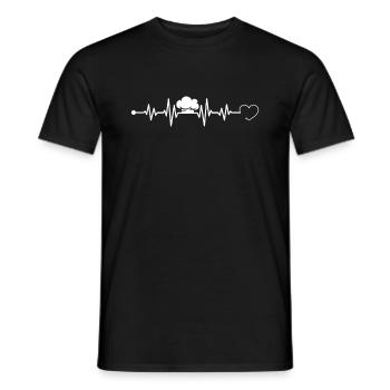 Cooking Heartbeat Chef Cooking Chef - Men's T-Shirt - black - Front - AI Model Male 178 light (178cm)