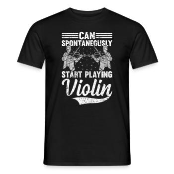Peut spontanément commencer à jouer du violon violoniste m - T-shirt homme - noir - Devant - AI Model Male 178 light (178cm)