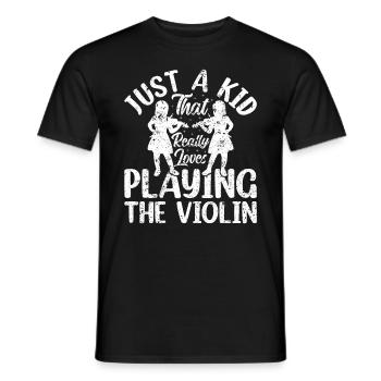 Juste un enfant qui aime vraiment jouer du violon Vi - T-shirt homme - noir - Devant - AI Model Male 178 light (178cm)