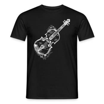 Flower With Violin Violinist Musician Violin Play - Männer T-Shirt - Schwarz - Vorne - AI Model Male 178 light (178cm)