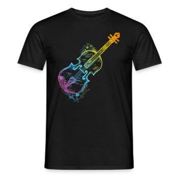 Flower With Violin Violinist Violinist Music And F - Männer T-Shirt - Schwarz - Vorne - AI Model Male 178 light (178cm)