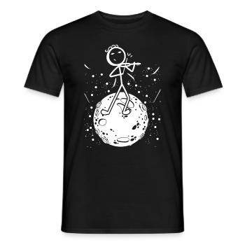 Violin Stick Player In Planet Violin Playing Violi - Männer T-Shirt - Schwarz - Vorne - AI Model Male 178 light (178cm)