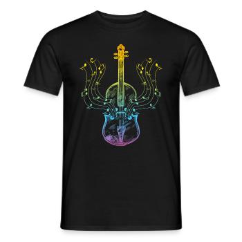 Notes de musique de violon Musicien de violon Amateur de violon Vi - T-shirt homme - noir - Devant - AI Model Male 178 light (178cm)