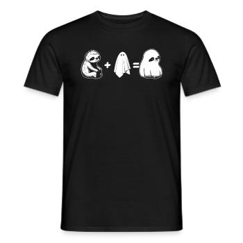 Funny Halloween Sloth Ghost Halloween Ghost Sloth - Men's T-Shirt - black - Front - AI Model Male 178 light (178cm)