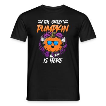 The Crazy Pumpkin Is Here - Funny Halloween Crazy - Men's T-Shirt - black - Front - AI Model Male 178 light (178cm)