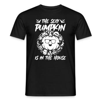 The Sexy Pumpkin Is In The House - Funny Halloween - Men's T-Shirt - black - Front - AI Model Male 178 light (178cm)