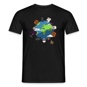 Fête d’Halloween Halloween Terre Halloween Idées d’Halloween - T-shirt homme - noir - Devant - AI Model Male 178 light (178cm)