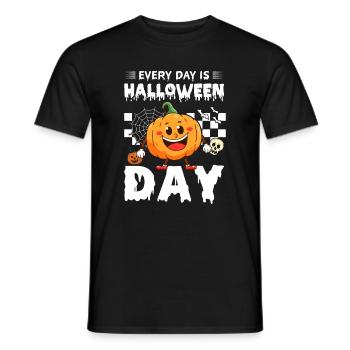 Every Day Is Halloween Day - Funny Pumpkin Hallowe - Men's T-Shirt - black - Front - AI Model Male 178 light (178cm)