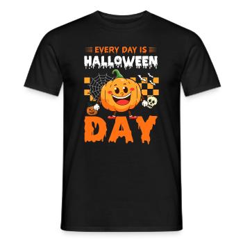 Every Day Is Halloween Day - Halloween Funny Pumpk - Men's T-Shirt - black - Front - AI Model Male 178 light (178cm)
