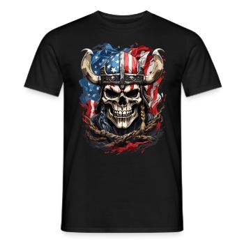US-Wikinger-Krieger - Männer T-Shirt - Schwarz - Vorne - AI Model Male 178 light (178cm)