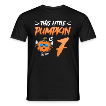Cette petite citrouille a 7 ans - 7e anniversaire Hall - T-shirt homme - noir - Devant - AI Model Male 178 light (178cm)