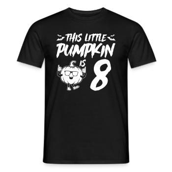 Halloween Birthday This Little Pumpkin Is 8 Years - Männer T-Shirt - Schwarz - Vorne - AI Model Male 178 light (178cm)