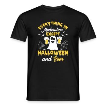 Funny Ghost - Everything In Moderation Except Hall - Männer T-Shirt - Schwarz - Vorne - AI Model Male 178 light (178cm)