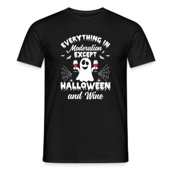 Everything In Moderation Except Halloween & Wine - Men's T-Shirt - black - Front - AI Model Male 178 light (178cm)