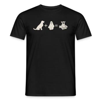 Funny Halloween Dog + Ghost = Ghost Dog - Männer T-Shirt - Schwarz - Vorne - AI Model Male 178 light (178cm)
