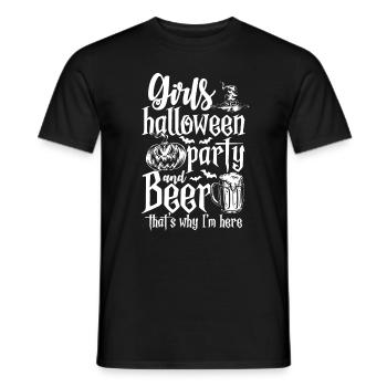 Fête d’Halloween et bière pour filles - Halloween drôle - T-shirt homme - noir - Devant - AI Model Male 178 light (178cm)
