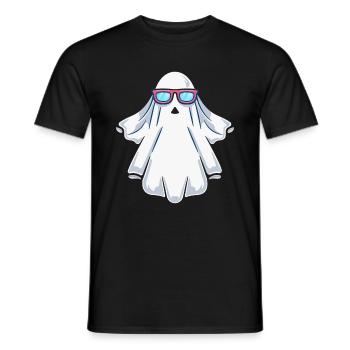 Halloween Ghost With Sunglasses - Funny Ghost Hall - Men's T-Shirt - black - Front - AI Model Male 178 light (178cm)