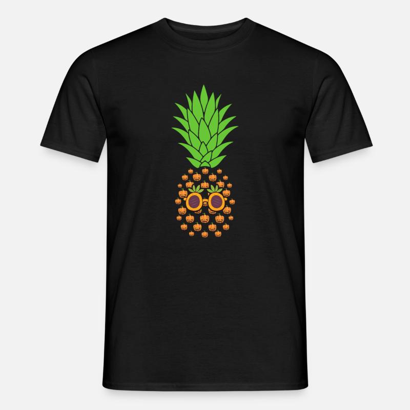 Funny Halloween Pineapple Pumpkin - Männer T-Shirt - Schwarz