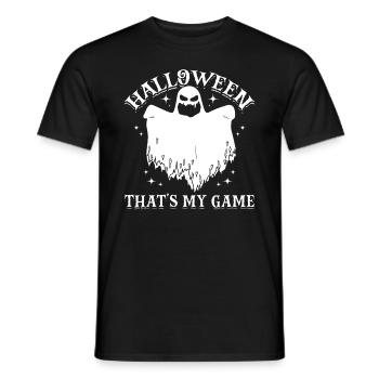 Halloween That's My Game - Funny Halloween Ghost - Men's T-Shirt - black - Front - AI Model Male 178 light (178cm)