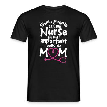 Infirmière d’hôpital Maman Infirmière gériatrique Maman - T-shirt homme - noir - Devant - AI Model Male 178 light (178cm)
