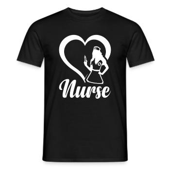 Infirmière avec Cœur Infirmière Infirmière Coeur - T-shirt homme - noir - Devant - AI Model Male 178 light (178cm)