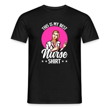 This Is My Best Nurse Shirt - Nursing Best Nurse - Men's T-Shirt - black - Front - AI Model Male 178 light (178cm)